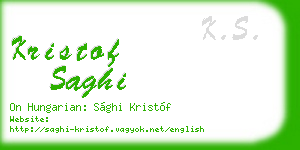kristof saghi business card